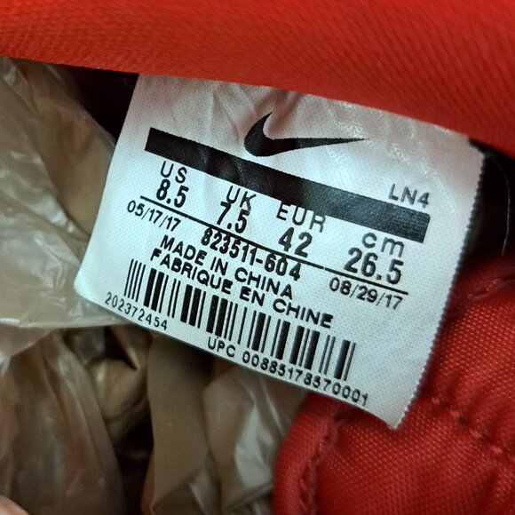 Size 8.5 Nike Air Force 1 NBA University Red Black Statement Game Men's - Picture 7 of 13